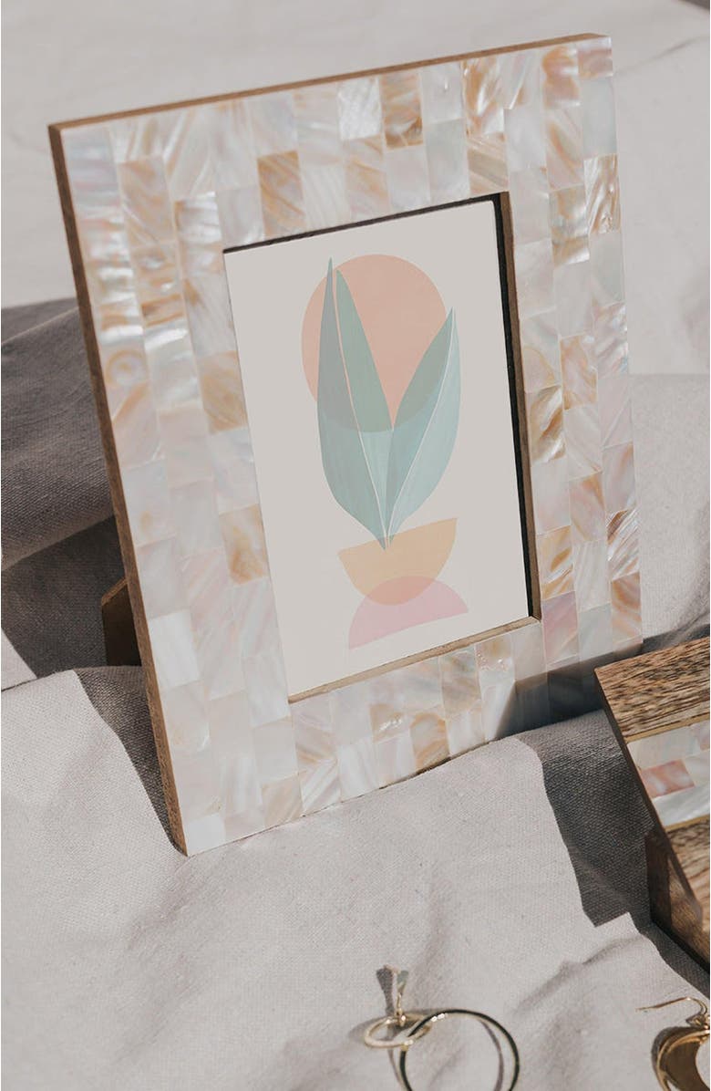 Matr Boomie Chitra Mother of Pearl Picture Frame - Hand Carved Fair Trade, Alternate, color, White