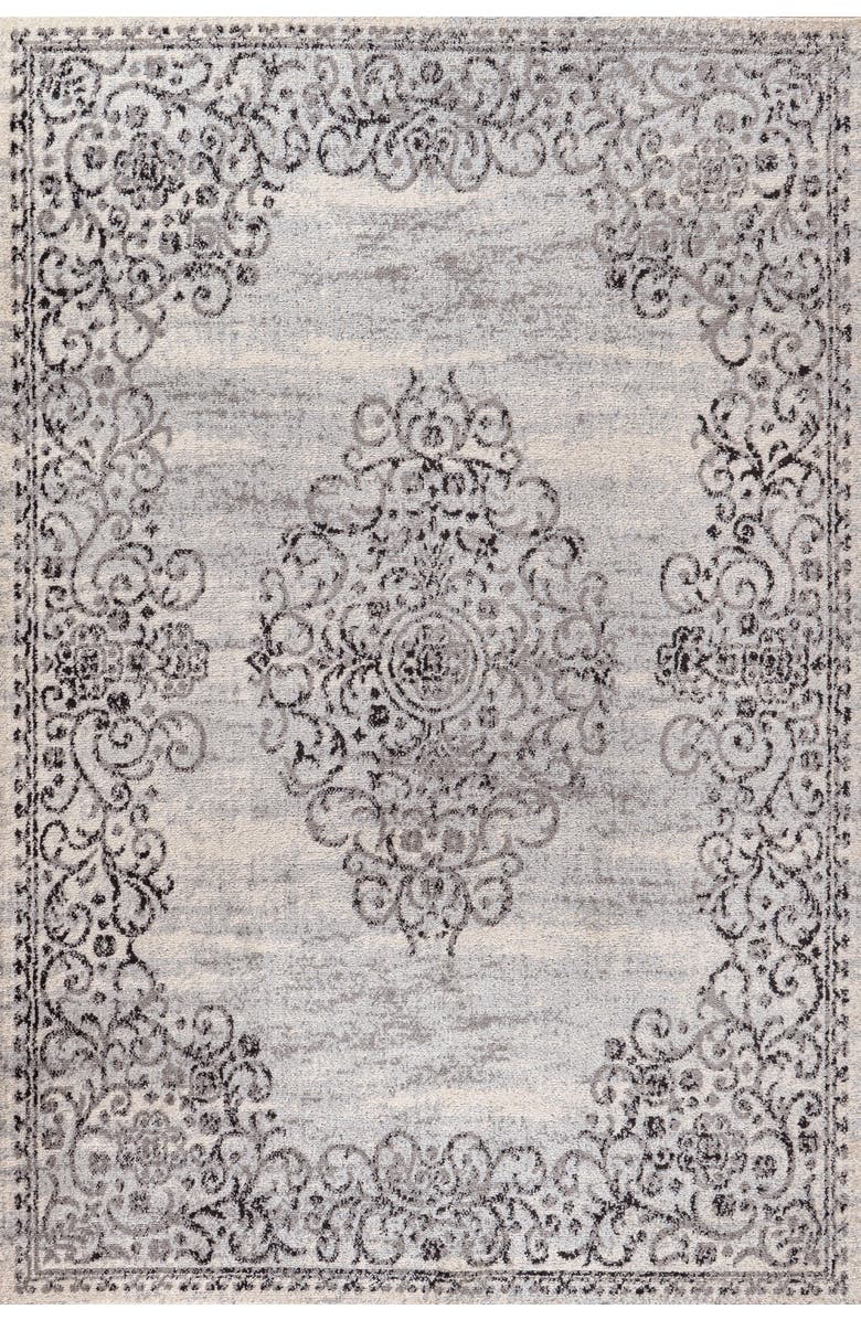JONATHAN Y Minori Filigree Medallion Area Rug, Main, color, Dark Gray/Cream