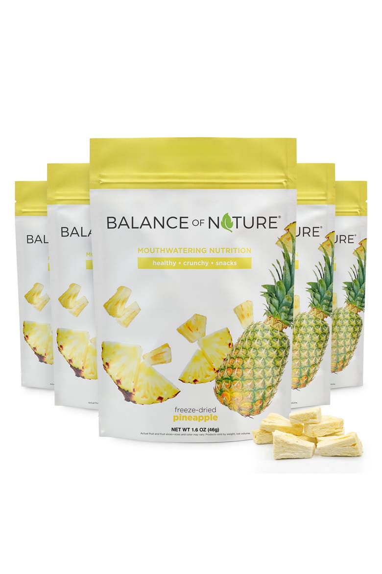 Freeze Dried Pineapple Slices Real Fruit Snack Five Pack, Main, color, None