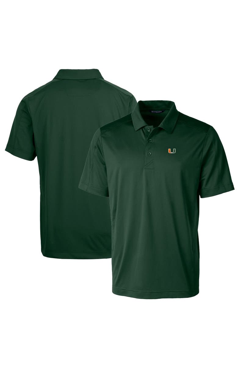 Cutter & Buck Men's Cutter & Buck Green Miami Hurricanes Big & Tall Prospect Textured Stretch Polo, Main, color, 