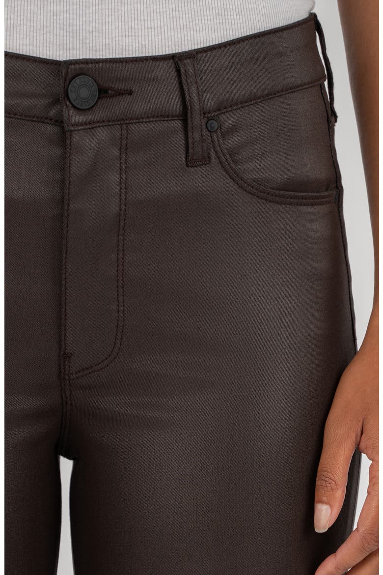 Ana Fab Ab Coated High Waist Flare Jeans, Alternate, color, CHOCOLATE