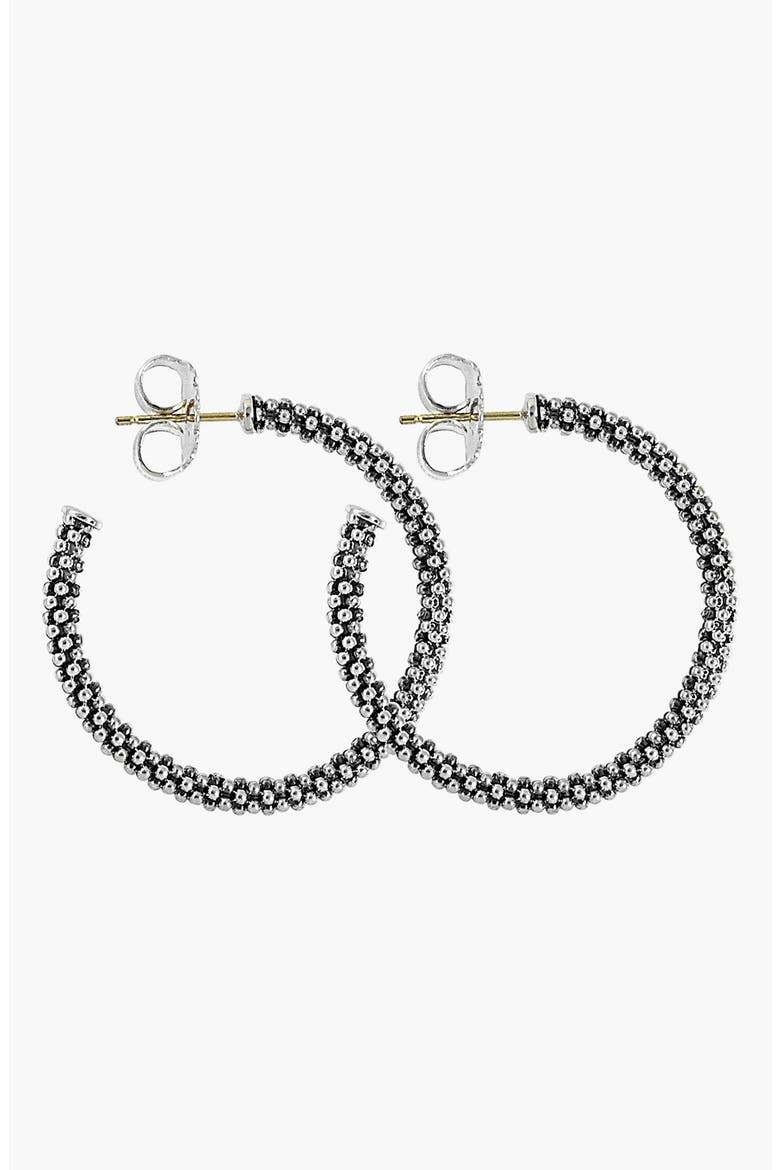 Caviar Hoop Earrings, Alternate, color, SILVER