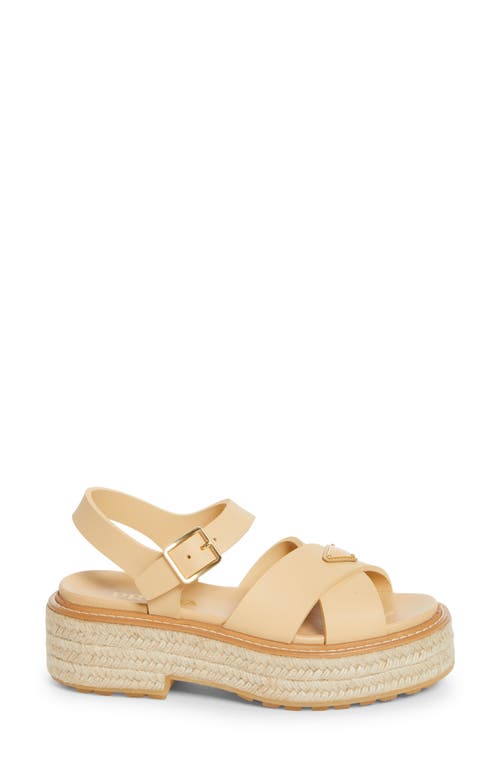 Prada Stride Flow Espadrille Platfrom Sandal In Neutral
