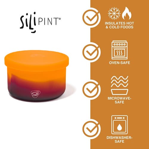 Silipint Silicone 20oz Lidded Bowls 2 Pack Sun Storm