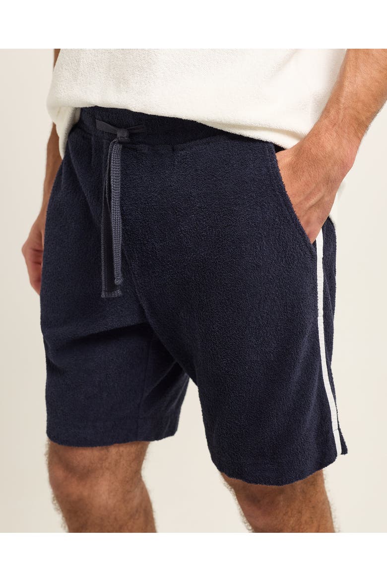 Trevone Towelling Classic-Fit Drawcord Sweat Shorts, Alternate, color, NIGHT IRIS/WHITE SAND