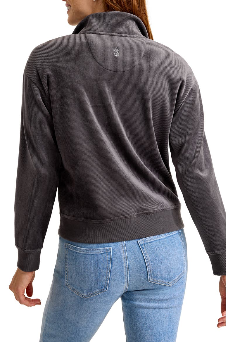 Cozy Cord Half Zip Sweatshirt, Alternate, color, STEEL WOOL