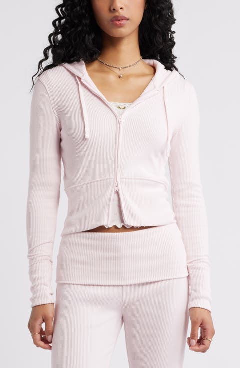 Hacci Rib Zip Hoodie
