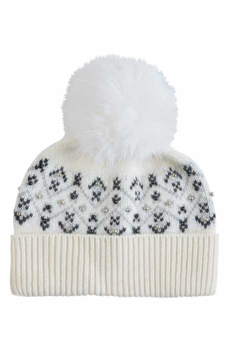 Fair Isle Beaded Cashmere Beanie