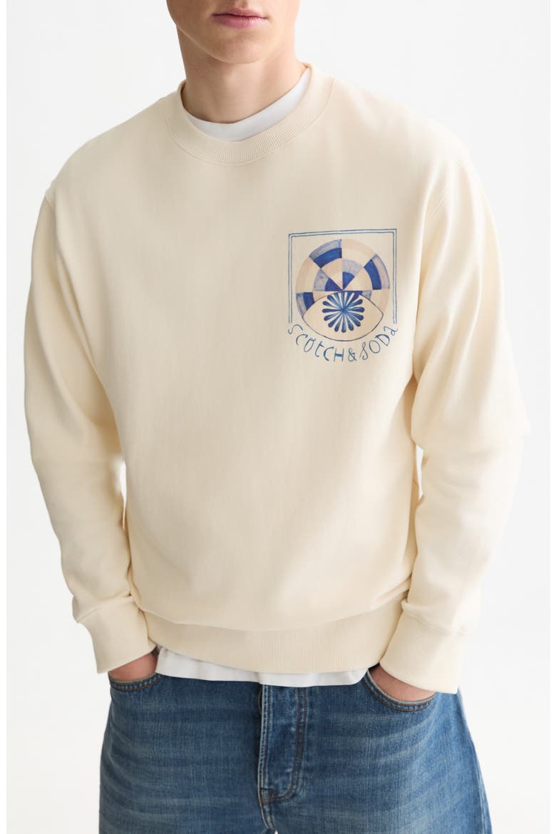 Graphic Crewneck Sweatshirt, Main, color, EGGNOG