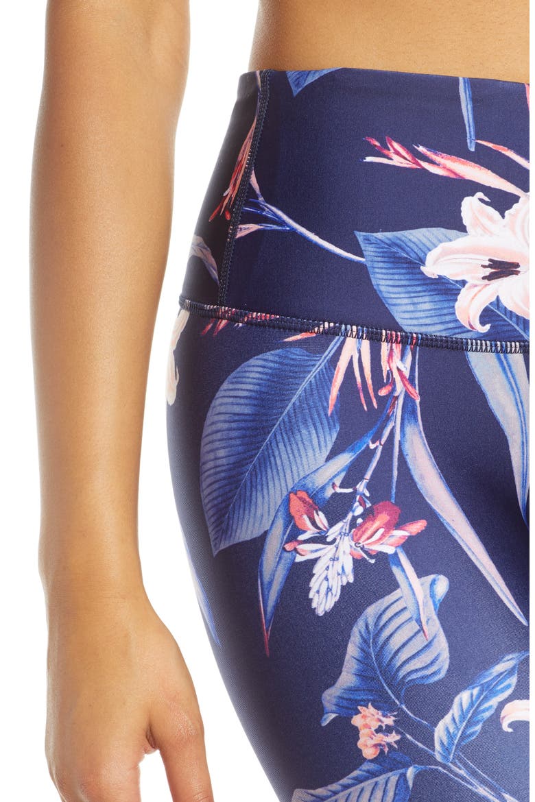 Stardust High Waist Ankle Leggings, Alternate, color, NAVY MARITIME PARADISE FLORAL
