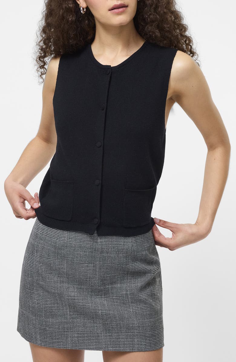 French Connection Cosysoft Knit Vest, Main, color, 01-Black