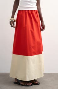 Topshop Colorblock Maxi Skirt