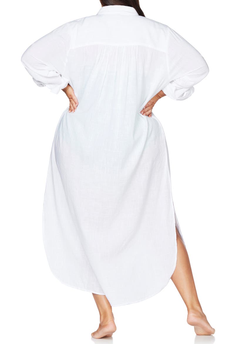 Monteverdi Cotton Blend Cover-Up Maxi Dress, Alternate, color, WHITE