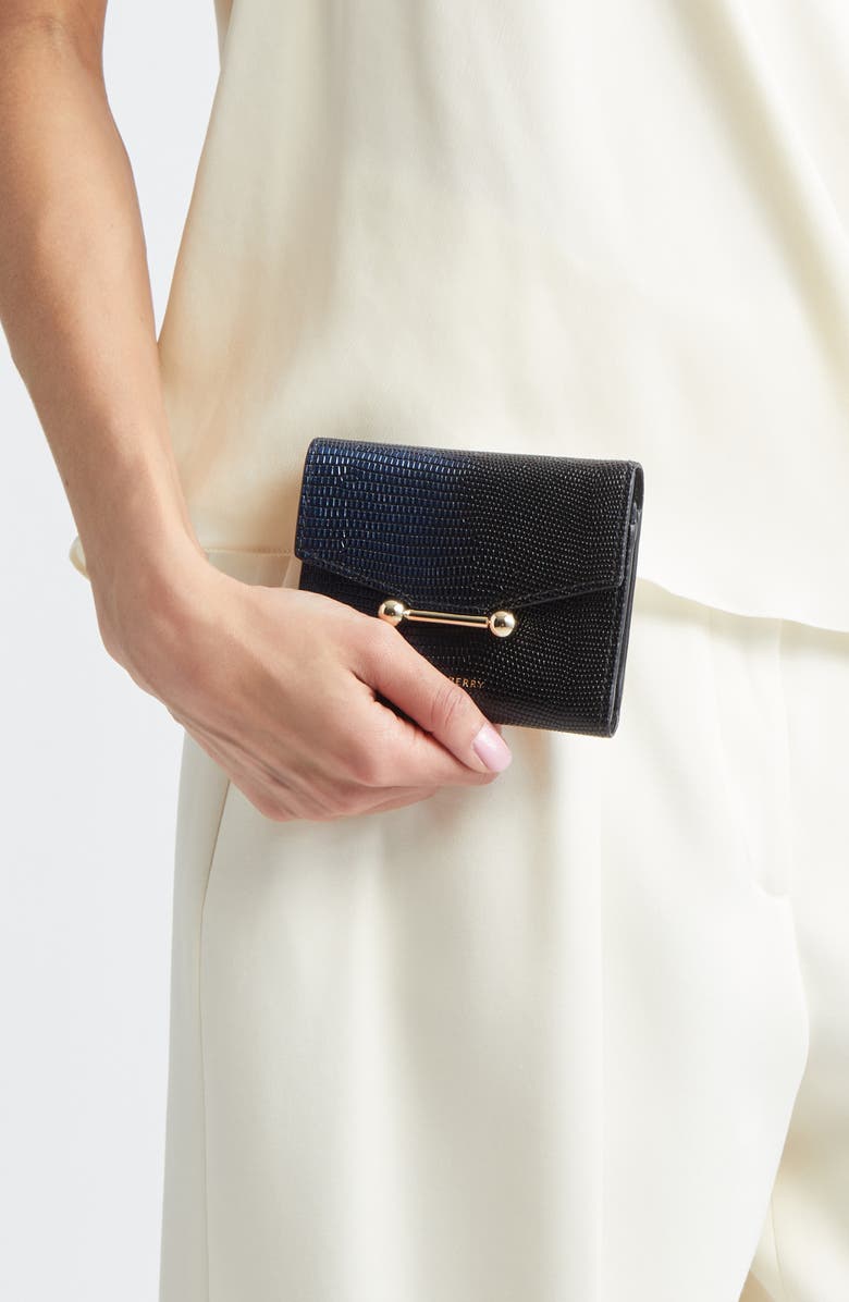 Strathberry Mosaic Lizard Embossed Leather Trifold Wallet, Alternate, color,