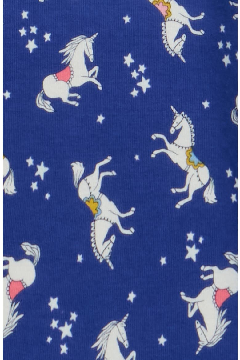 Kids' Glow in the Dark Fitted Two-Piece Cotton Pajamas, Alternate, color, MAZARINE BLUE UNICORNS
