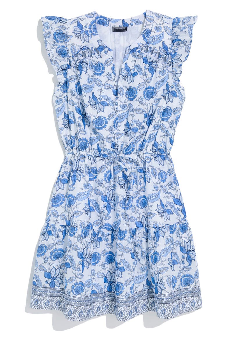 Abigail Flutter Sleeve Cotton Minidress, Alternate, color, INDIE FLORAL WHITE