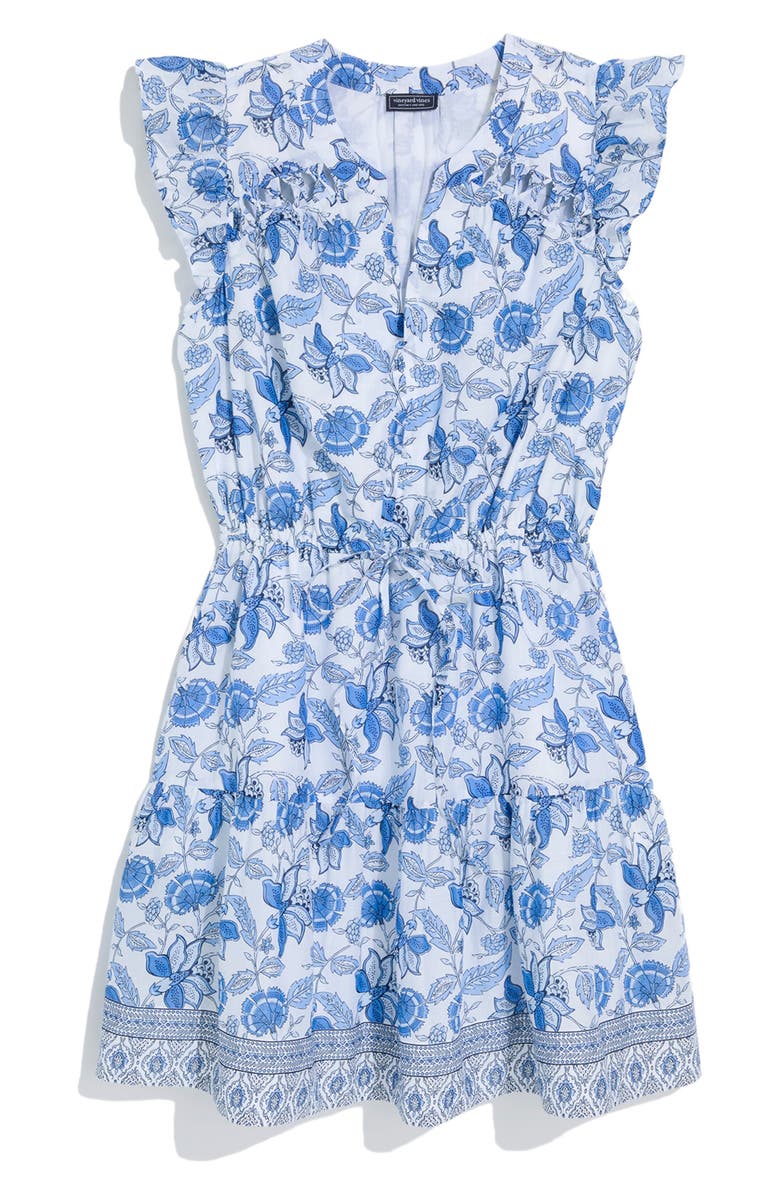 vineyard vines Abigail Flutter Sleeve Cotton Minidress, Alternate, color,