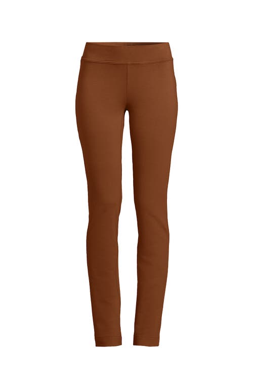 Lands' End Plus Size Starfish Mid Rise Slim Leg Pants In Brown