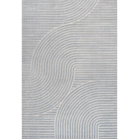 Hallie High-Low Minimalist Curve Geometric Indoor/Outdoor Area Rug
