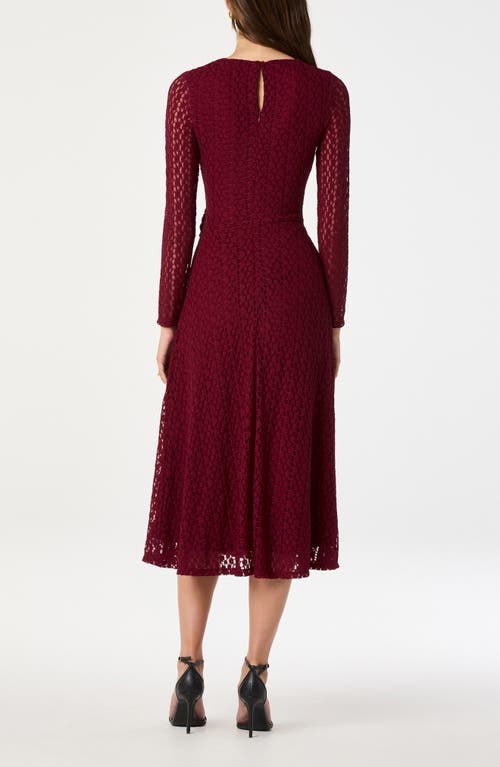 Astr The Label Long Sleeve Lace Midi Dress In Multi