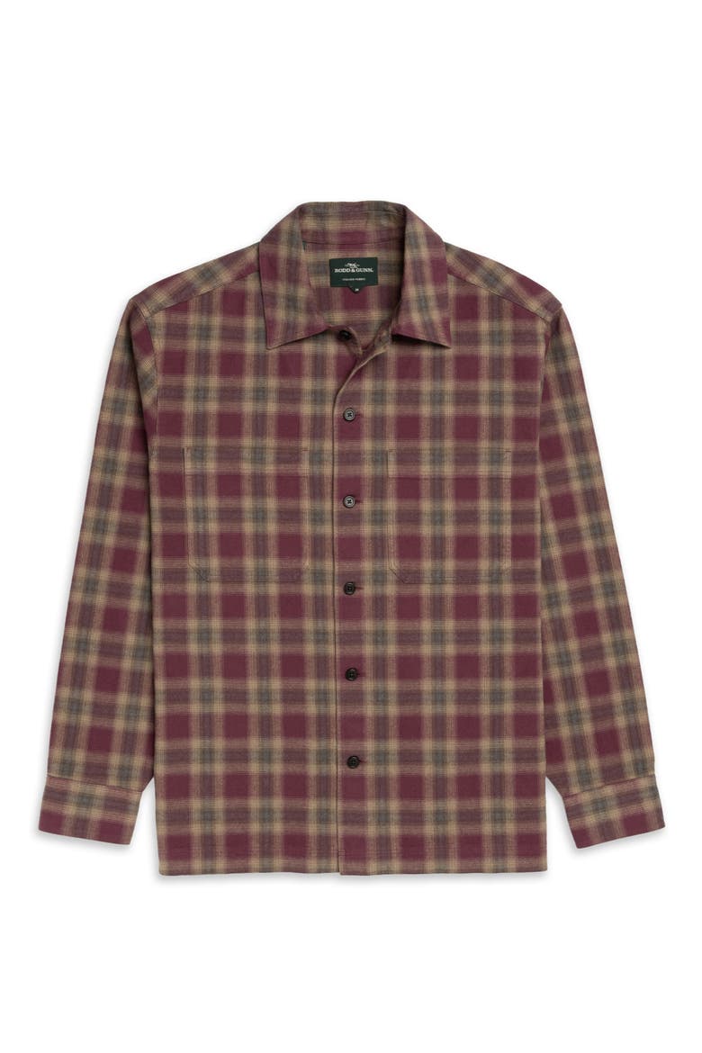 Huntly West Plaid Organic Cotton Shirt, Alternate, color, RHUBARB