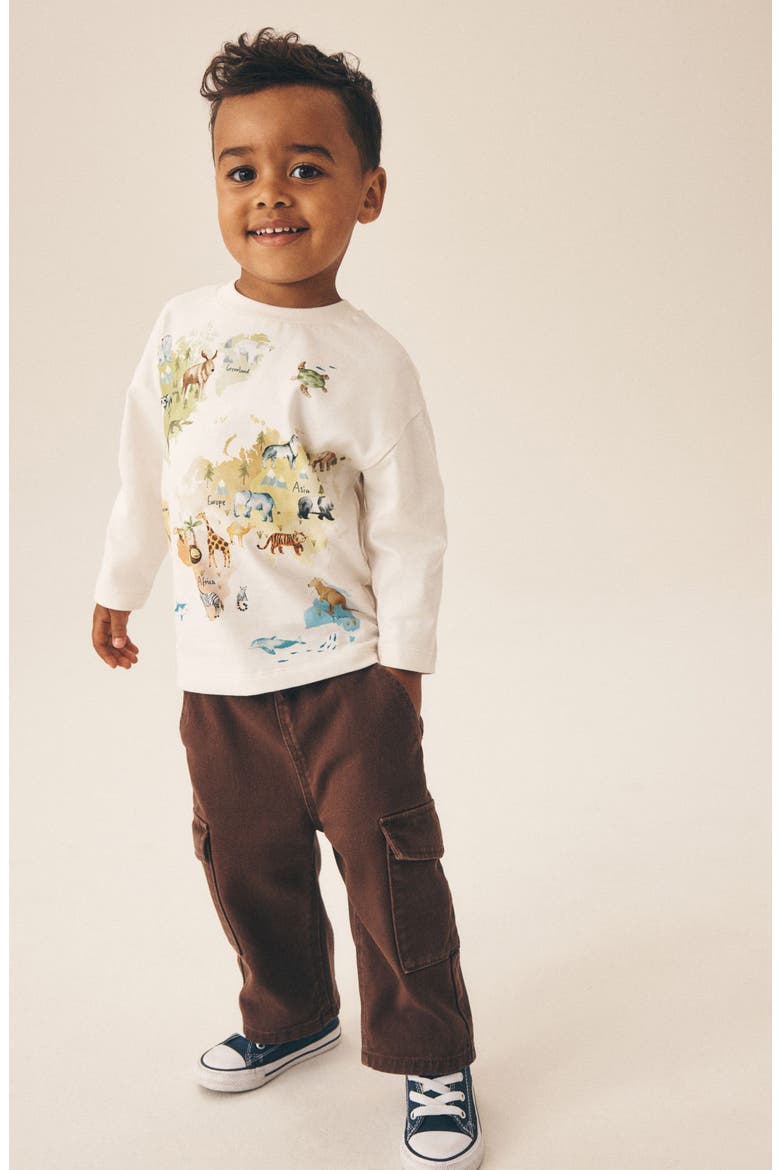 Kids' Watercolor Wildlife Graphic T-Shirt, Alternate, color, CREAM