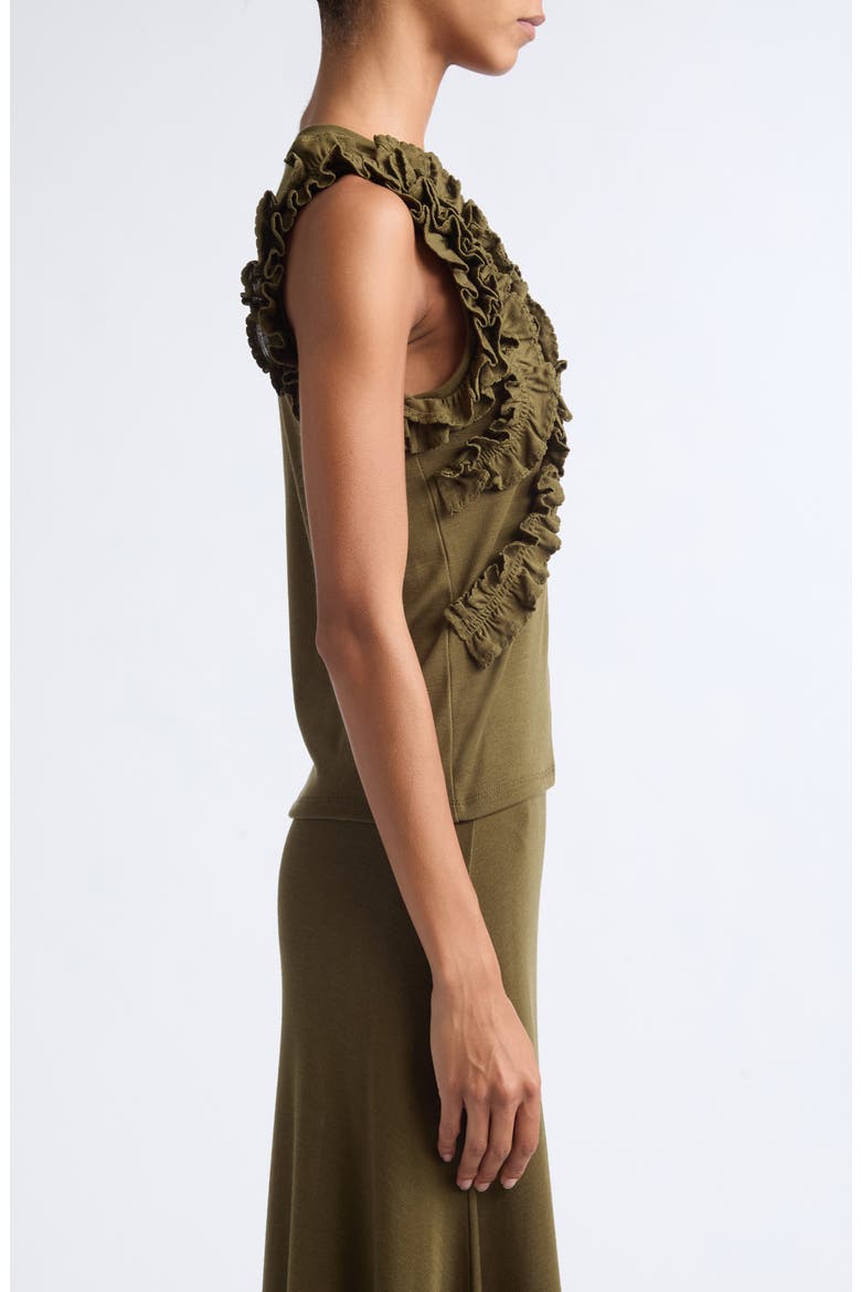 Vesna Ruffle Wool Jersey Top, Alternate, color, LODEN