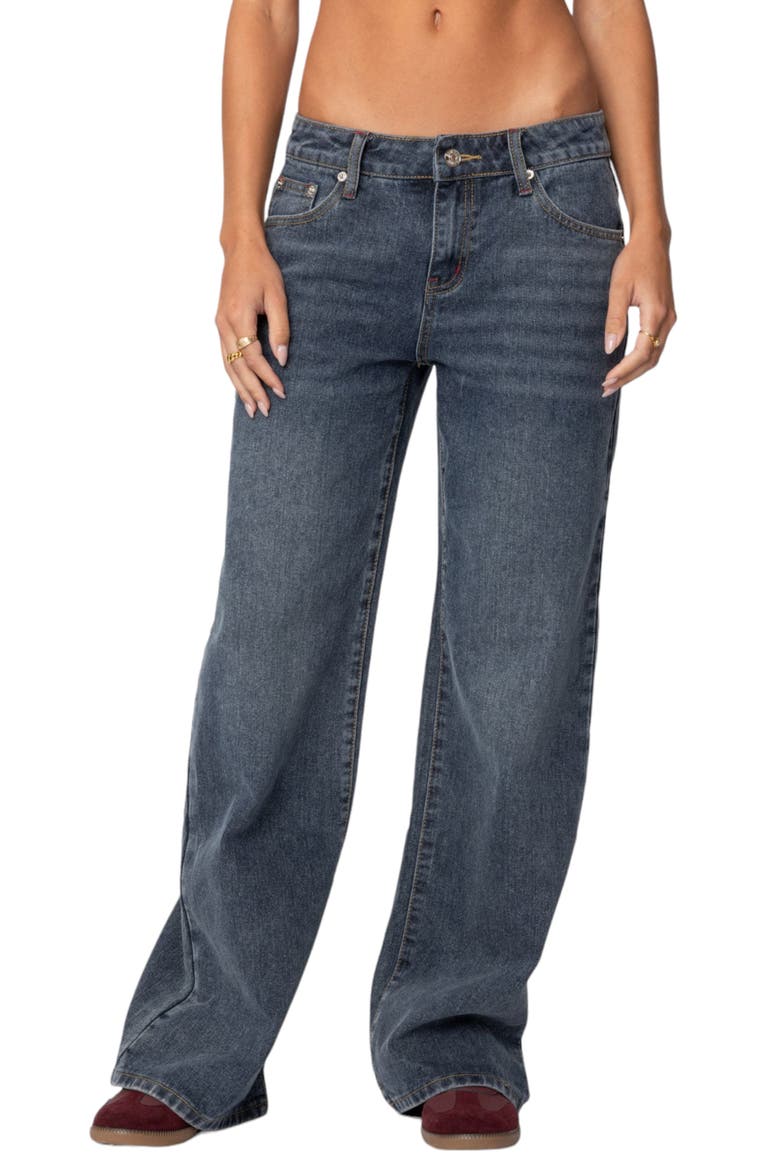 Ace Low Rise Wide Leg Jeans, Main, color, DARK-BLUE