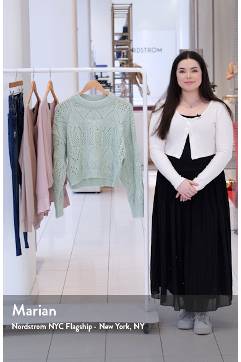 Pointelle Crewneck Sweater video