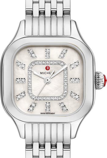 MICHELE Meggie Diamond Dial Two-Tone Bracelet Watch, 29mm Nordstrom