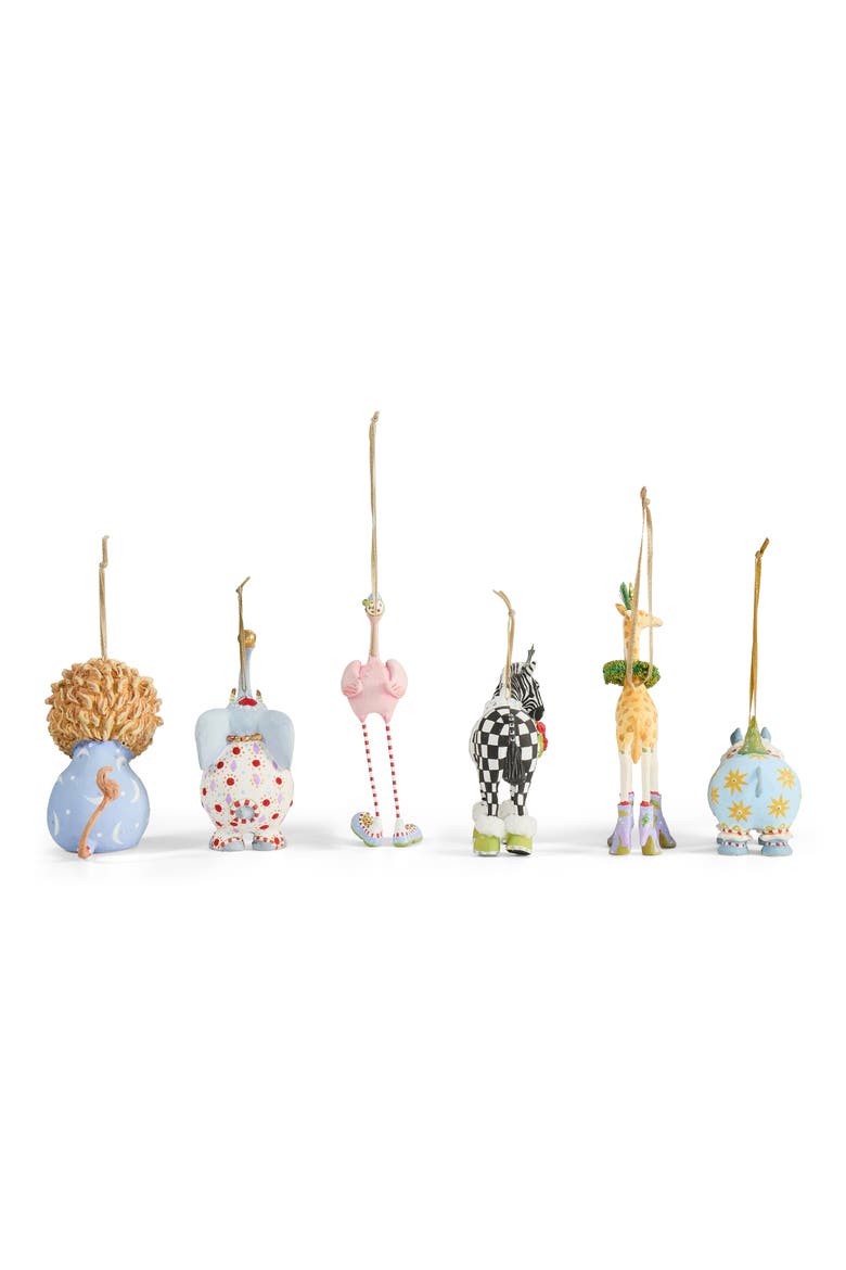 Set of 6 Patience Brewster Jambo Mini Ornaments, Alternate, color, BLUE MULTI