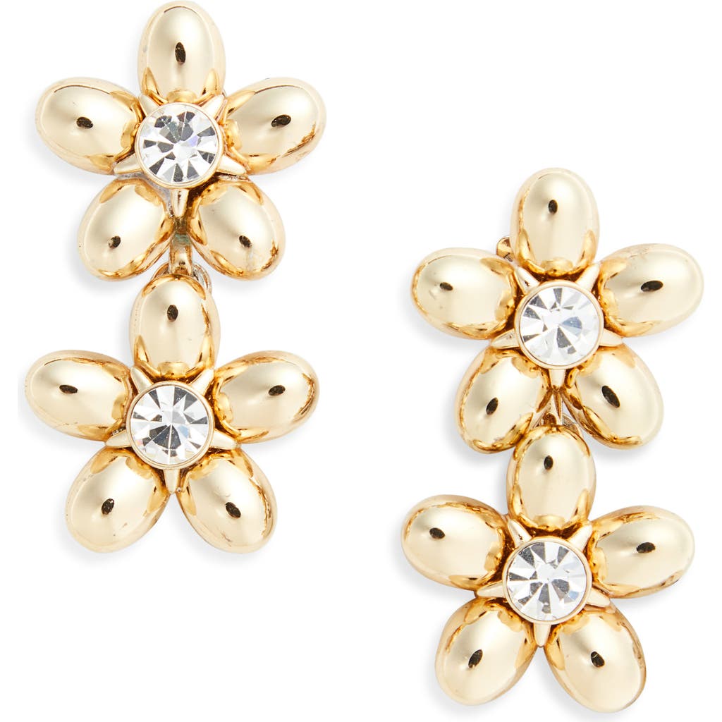 Carolina Herrera Double Flower Drop Earrings