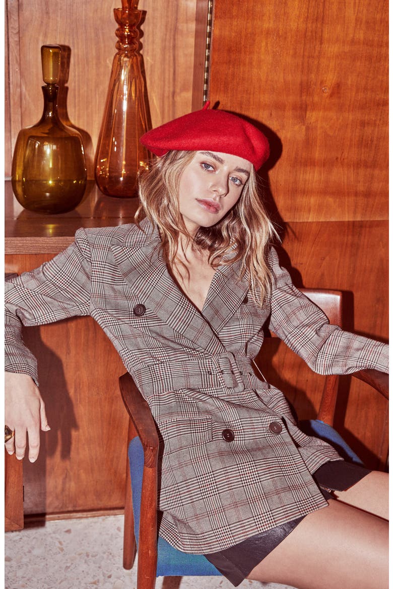 Emerson Blazer, Alternate, color, TAUPE/ RED PLAID