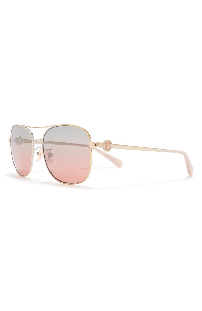 COACH 56mm Rectangle Downtown Sunglasses, Alternate, color, 