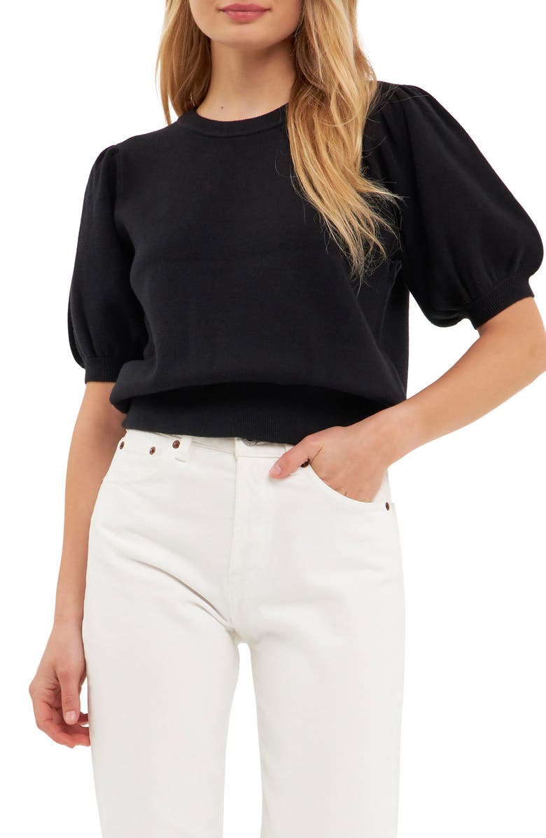 English Factory Puff Sleeve Sweater, Main, color, 