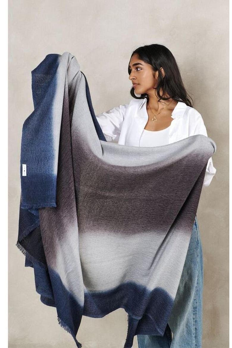 Handloom Handspun Merino Throw, Alternate, color, Blue