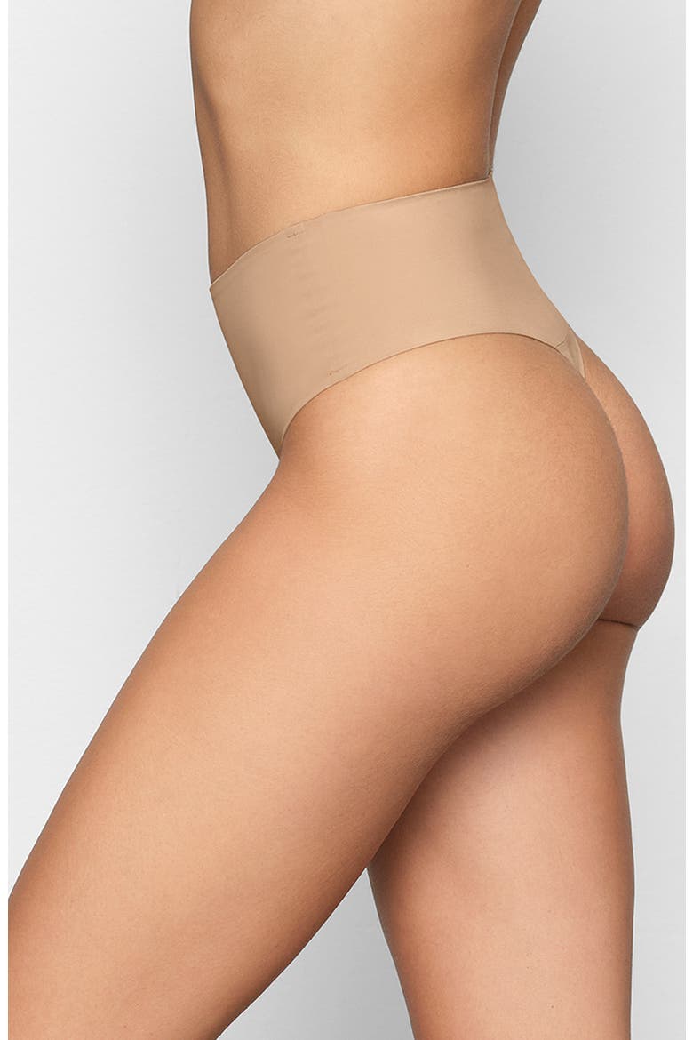 Smoothing Intimates High Waist Thong, Alternate, color, CLAY