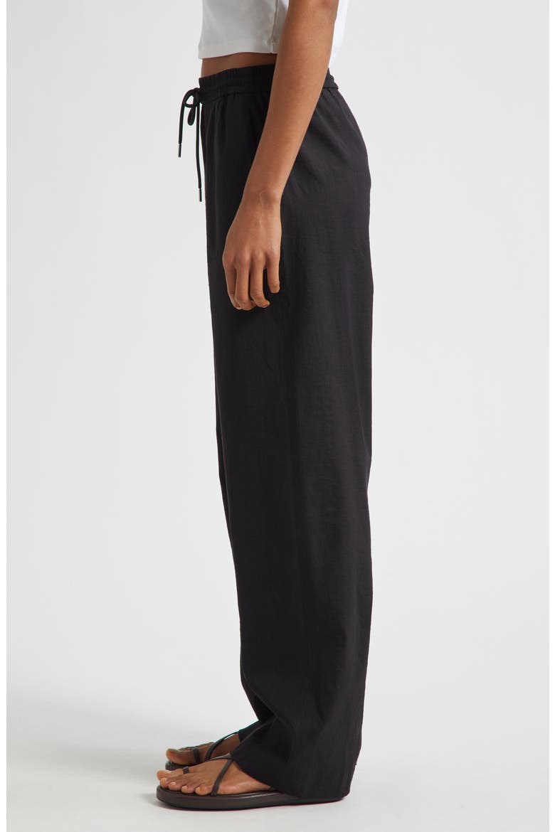 Linen Blend Drawstring Pants, Alternate, color, BLACK