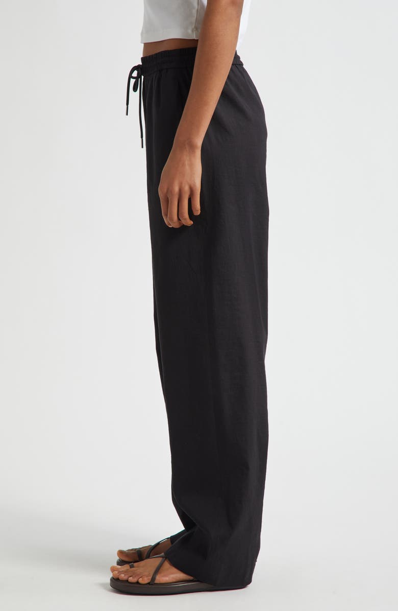 Theory Linen Blend Drawstring Pants, Alternate, color, Black