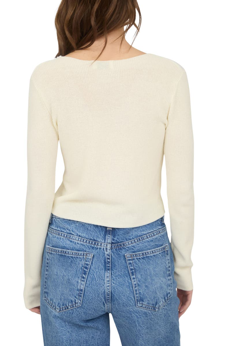 Blu Pepper Tie Bow Crop Cardigan, Alternate, color, Cream