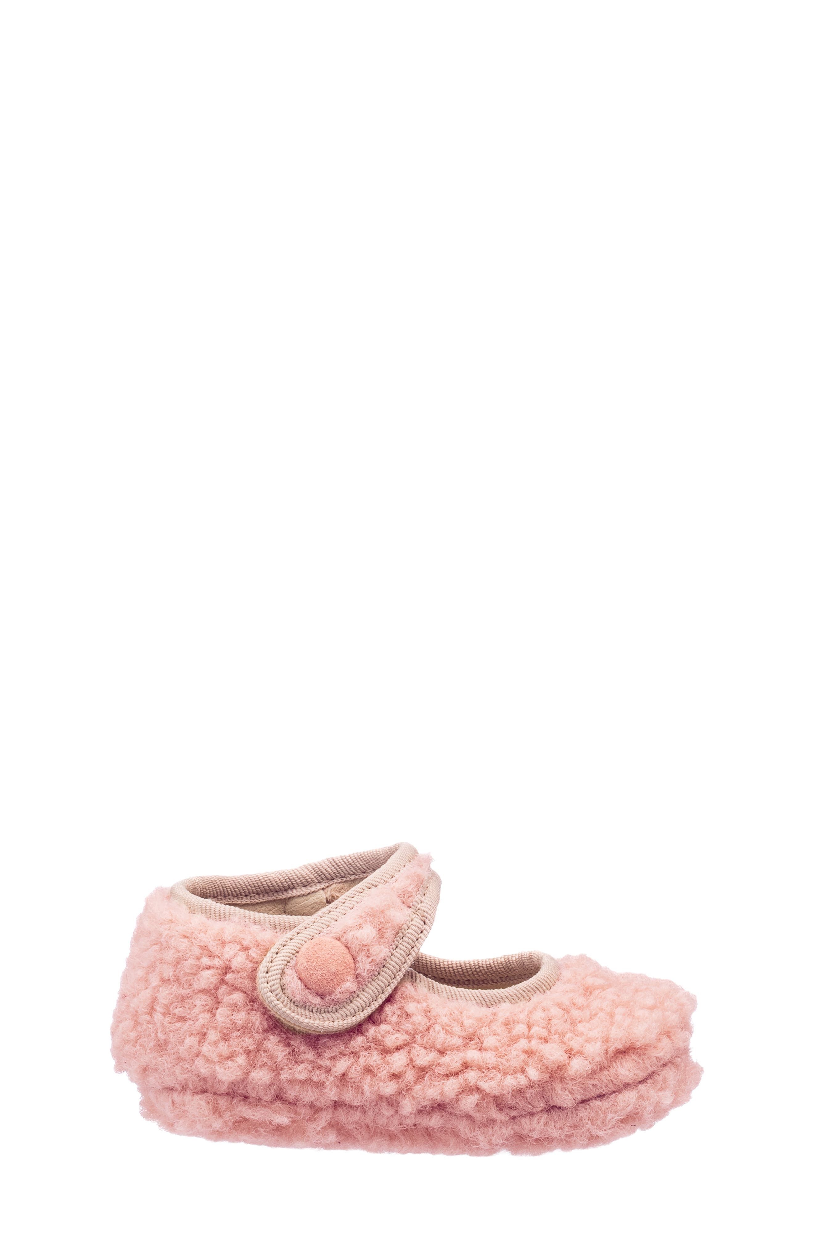 Faux Shearling Mary Jane Flat, Alternate, color, PINK