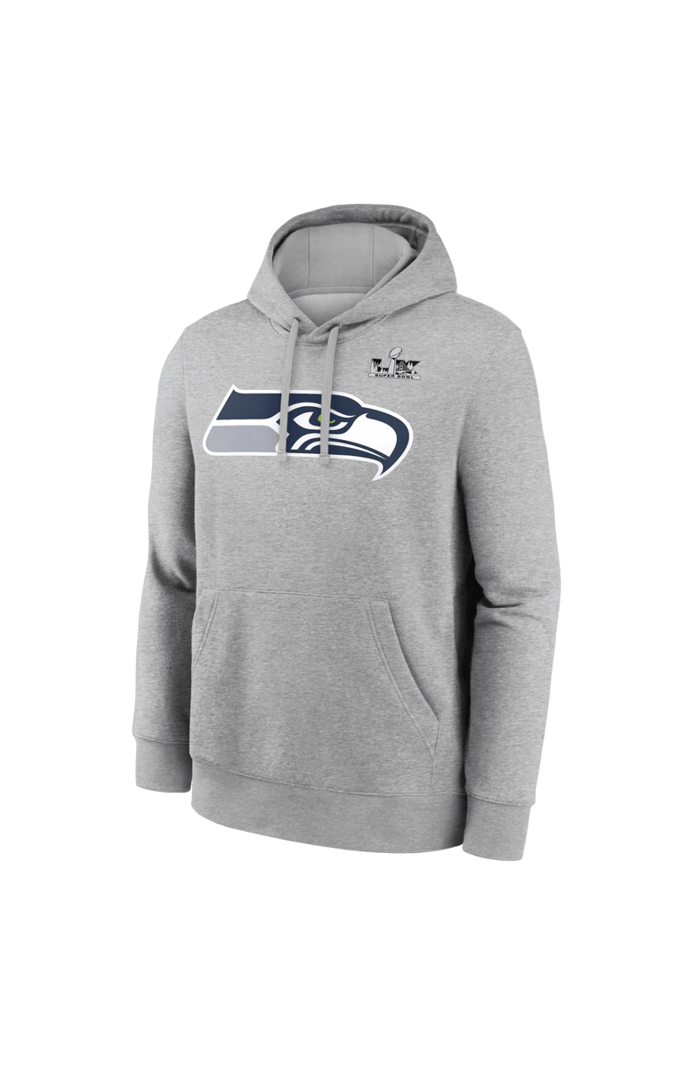 Nike Men's Nike Jaxon Smith-Njigba Heather Gray Seattle Seahawks Super Bowl LX Patch Name & Number Hoodie, Alternate, color, Heather Gray
