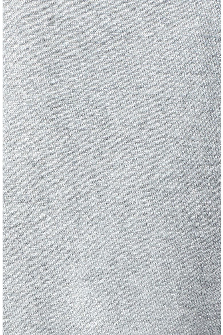Back Cutout Foiled Jersey V-Neck Top, Alternate, color, SILVER FOI