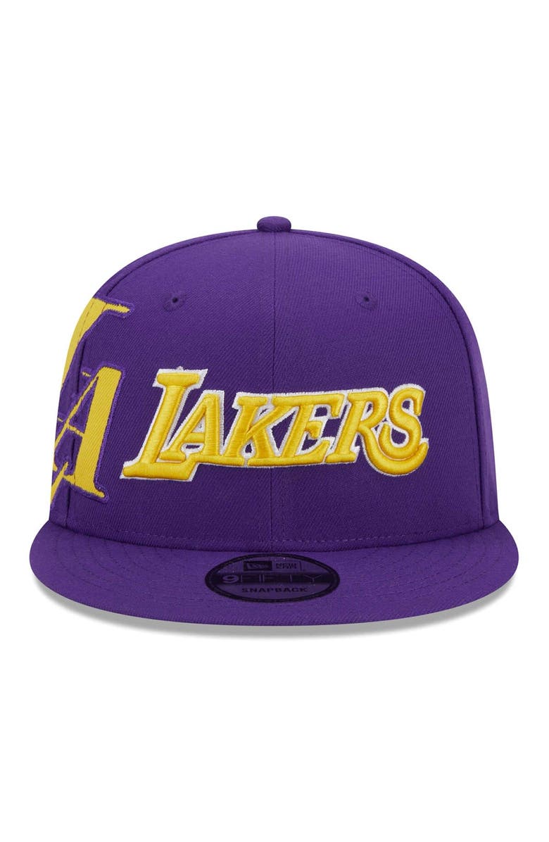 New Era Men's New Era Purple Los Angeles Lakers Side Logo 9FIFTY Snapback Hat, Alternate, color, Purple