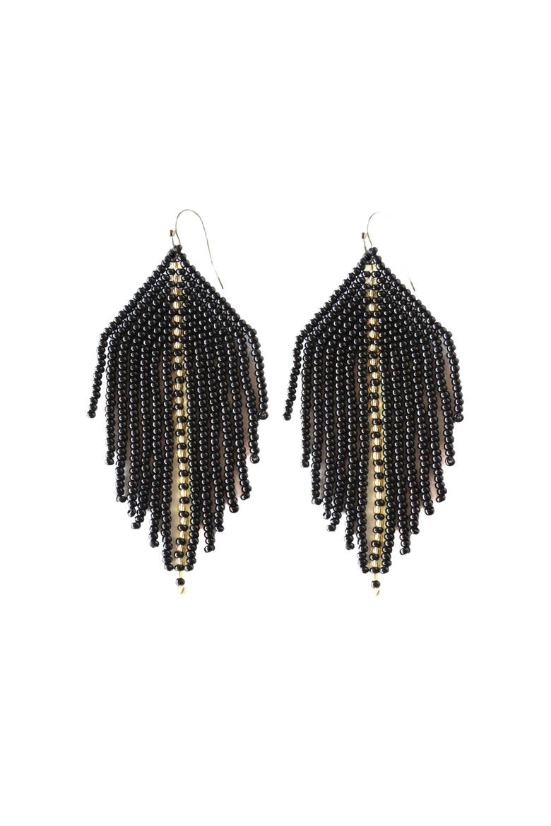 Raya Earrings, Main, color, Black