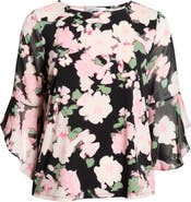 KASPER Ruffle Sleeve Top