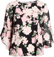 KASPER Ruffle Sleeve Top