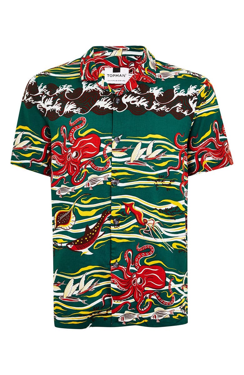 Topman Octopus Classic Fit Shirt, Alternate, color, 