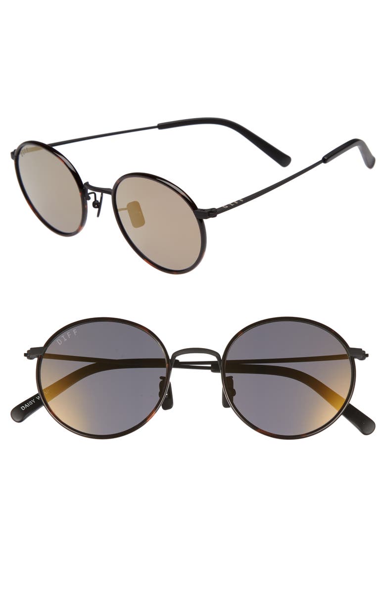 DIFF Daisy 57mm Polarized Round Lens Sunglasses, Main, color, 