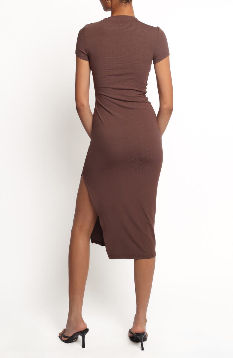 Petal & Pup Lioren Ruched Midi Dress, Alternate, color, Brown